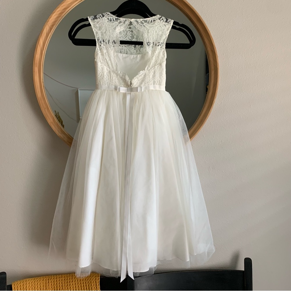 BHLDN White Lace Kids Formal Dress